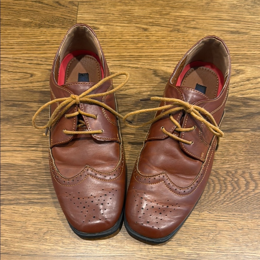Josmo Brown Leather Oxford Derbys with Wingtip Design